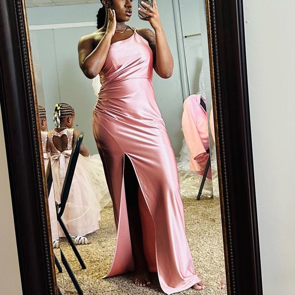 David’s Bridal Satin One Shoulder Dress (Worn Once)
